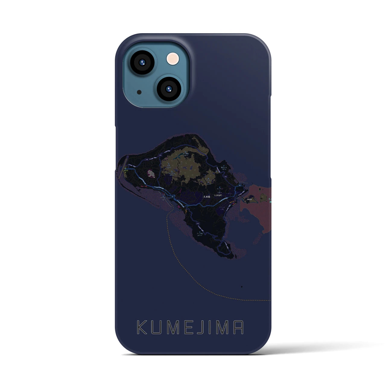 【久米島(沖縄県)】地図柄iPhoneケース(バックカバータイプ)