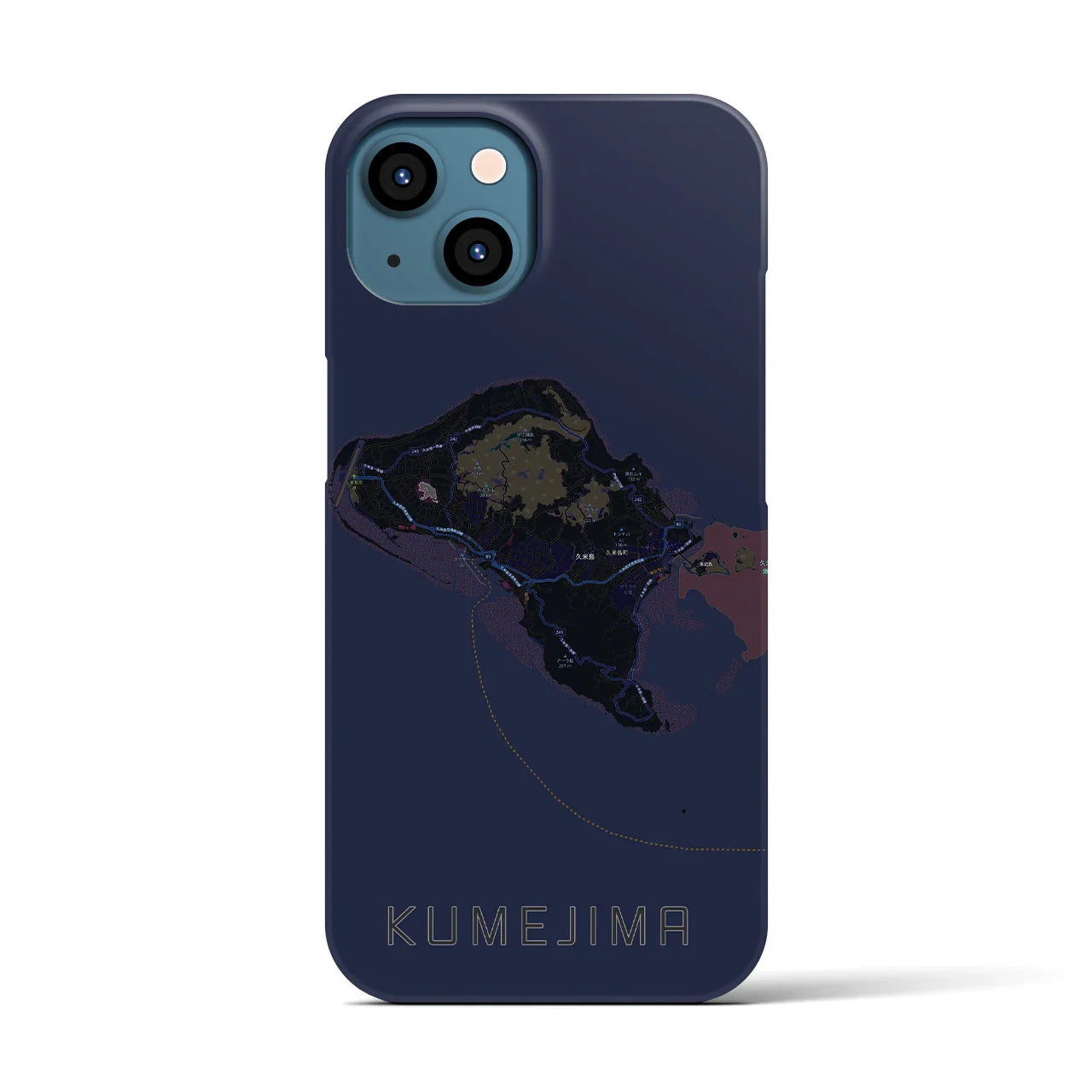 【久米島(沖縄県)】地図柄iPhoneケース(バックカバータイプ)