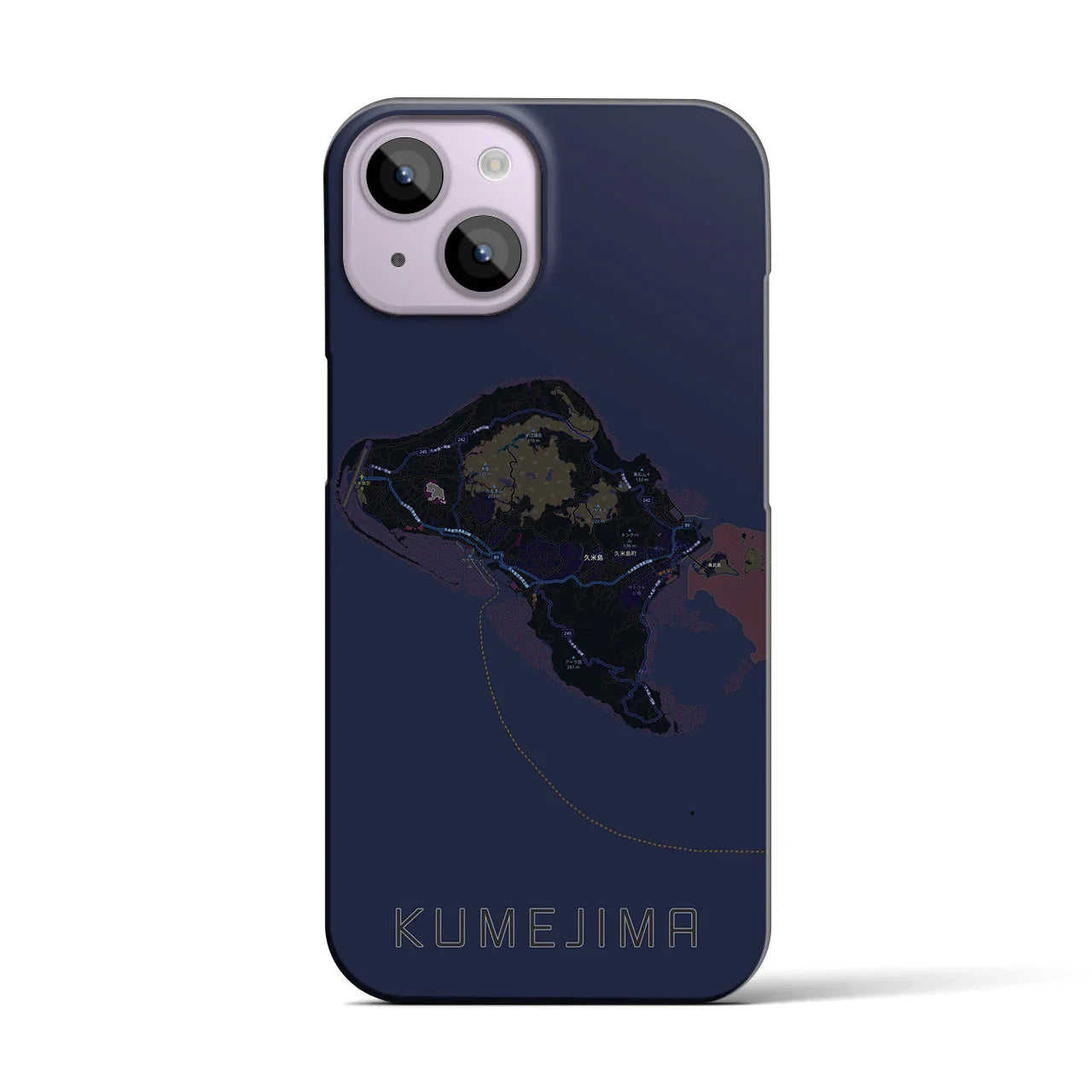 【久米島(沖縄県)】地図柄iPhoneケース(バックカバータイプ)
