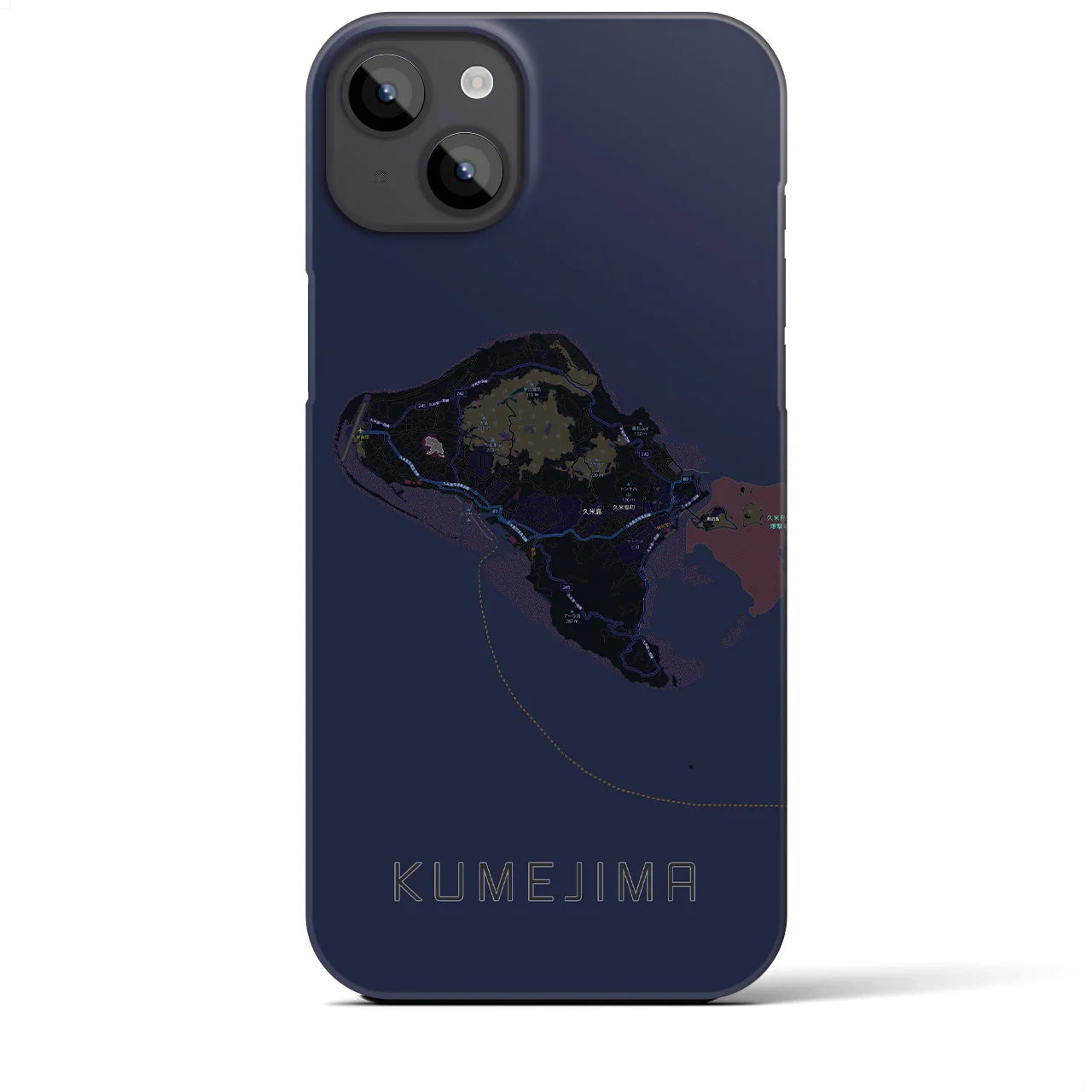 【久米島(沖縄県)】地図柄iPhoneケース(バックカバータイプ)