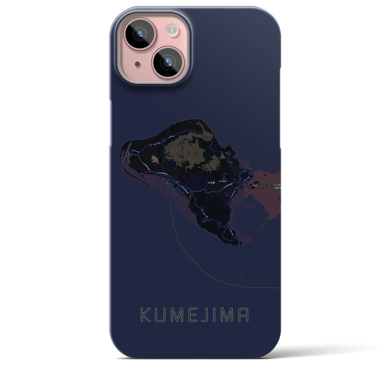 【久米島(沖縄県)】地図柄iPhoneケース(バックカバータイプ)