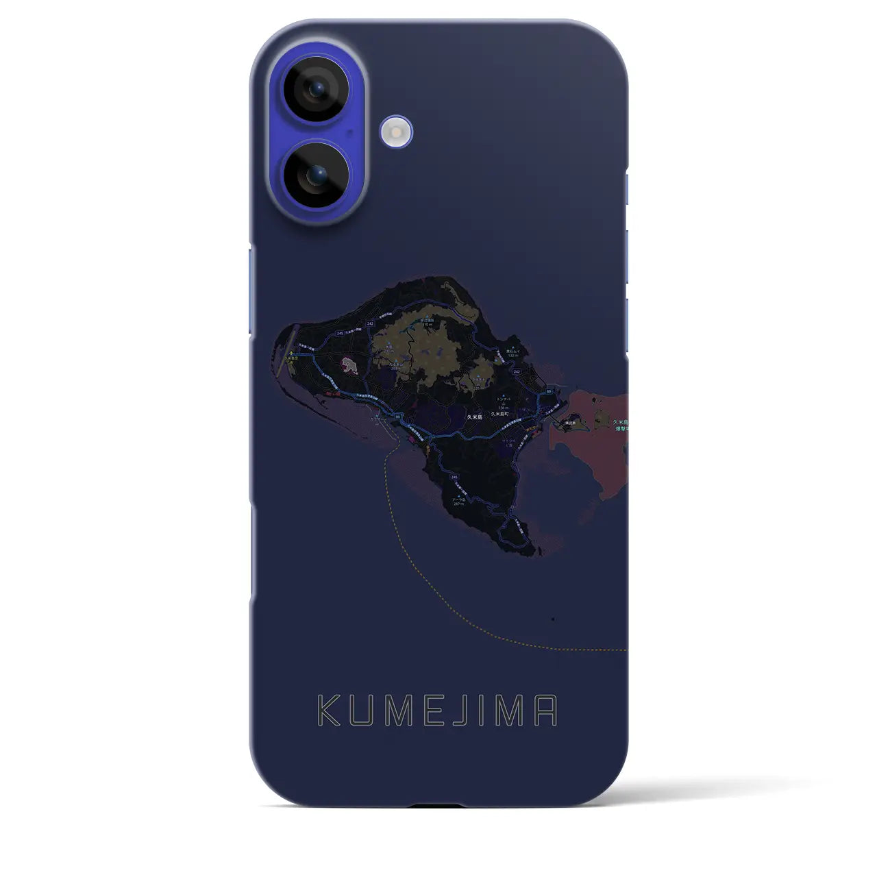 【久米島(沖縄県)】地図柄iPhoneケース(バックカバータイプ)