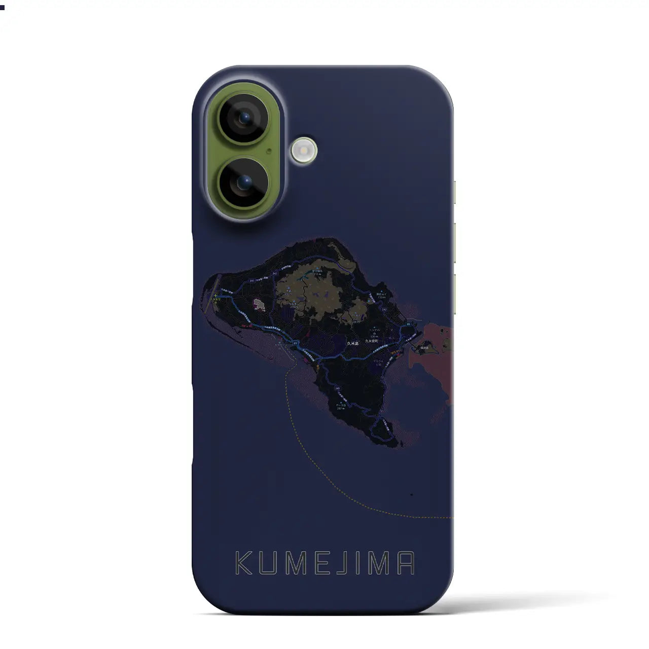 【久米島(沖縄県)】地図柄iPhoneケース(バックカバータイプ)