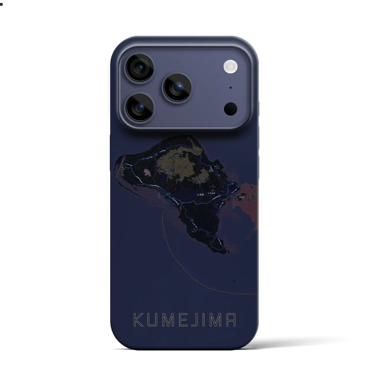 【久米島(沖縄県)】地図柄iPhoneケース(バックカバータイプ)