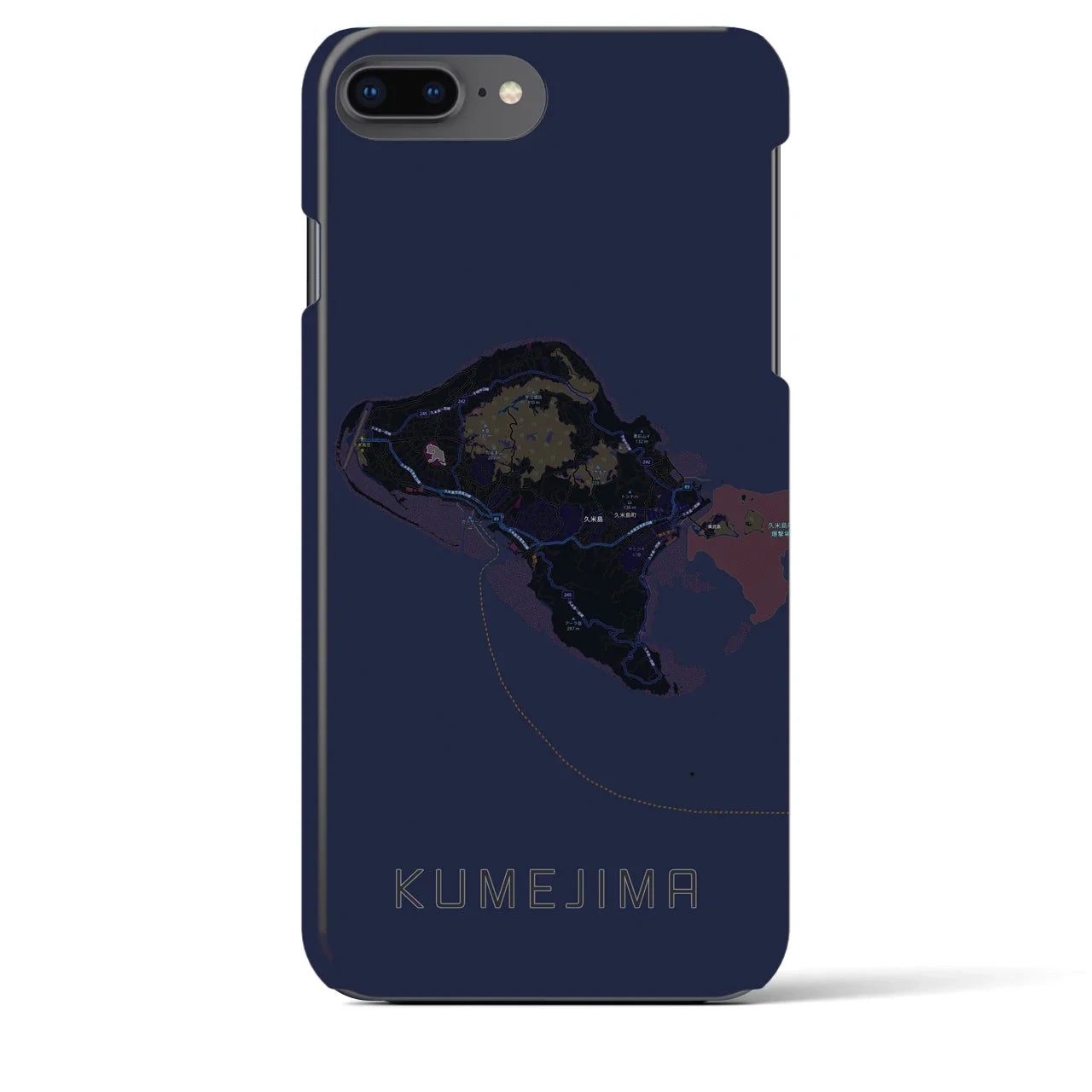 【久米島(沖縄県)】地図柄iPhoneケース(バックカバータイプ)