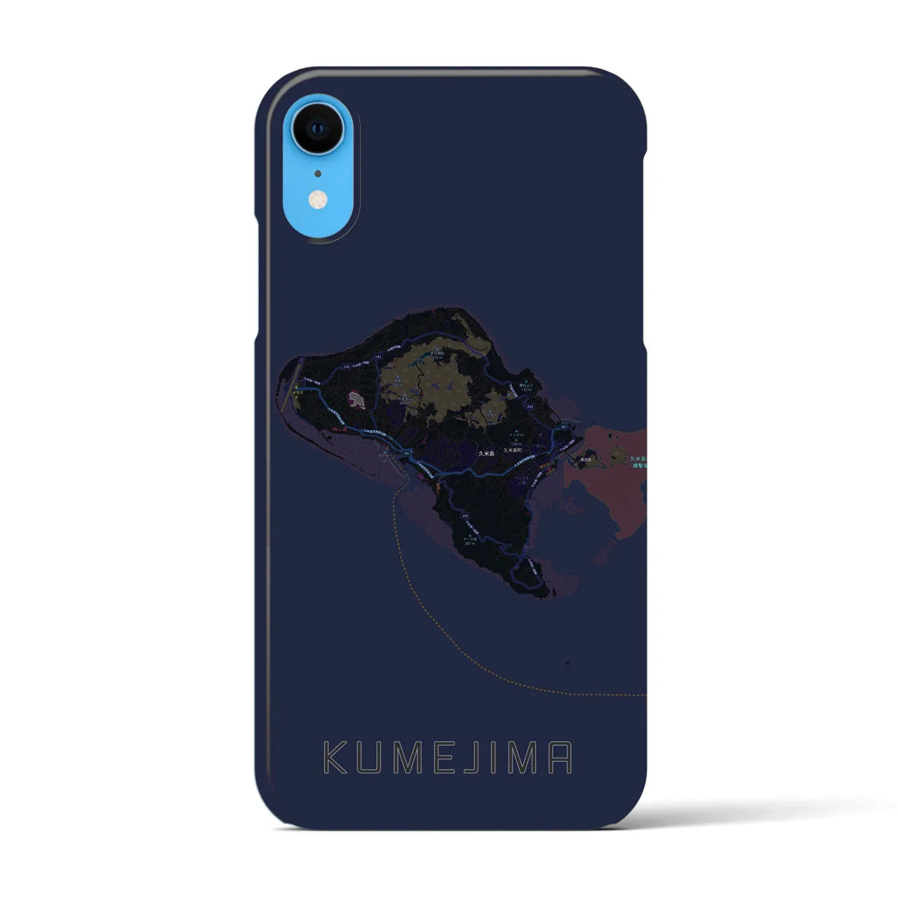 【久米島(沖縄県)】地図柄iPhoneケース(バックカバータイプ)