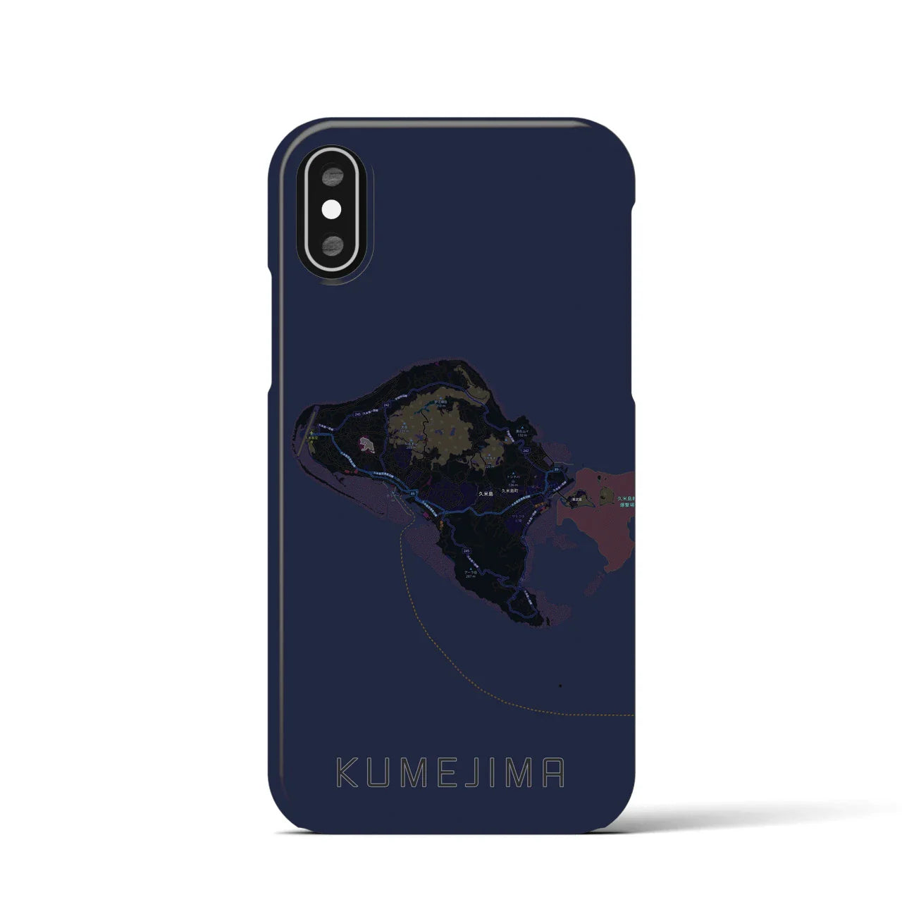 【久米島(沖縄県)】地図柄iPhoneケース(バックカバータイプ)