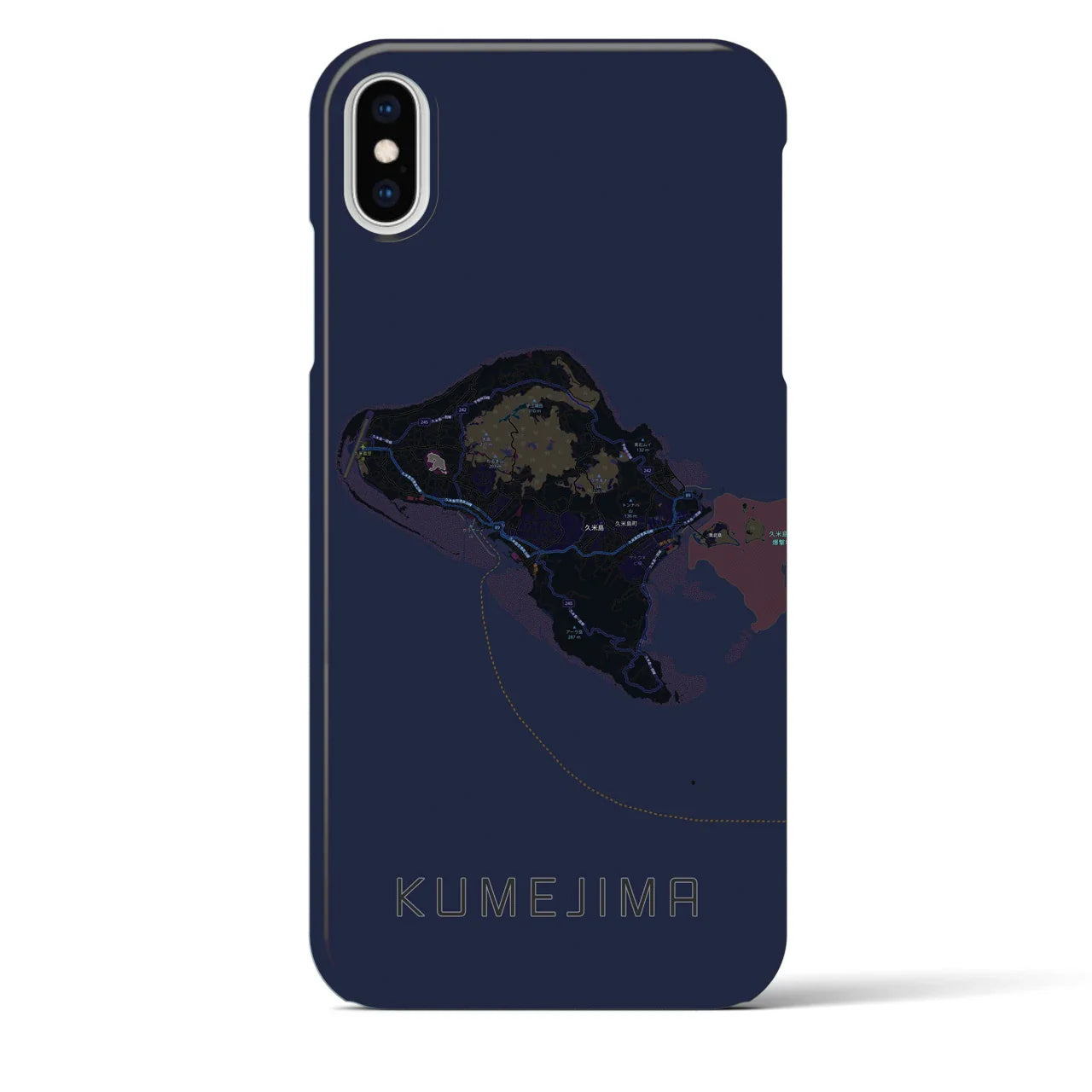 【久米島(沖縄県)】地図柄iPhoneケース(バックカバータイプ)