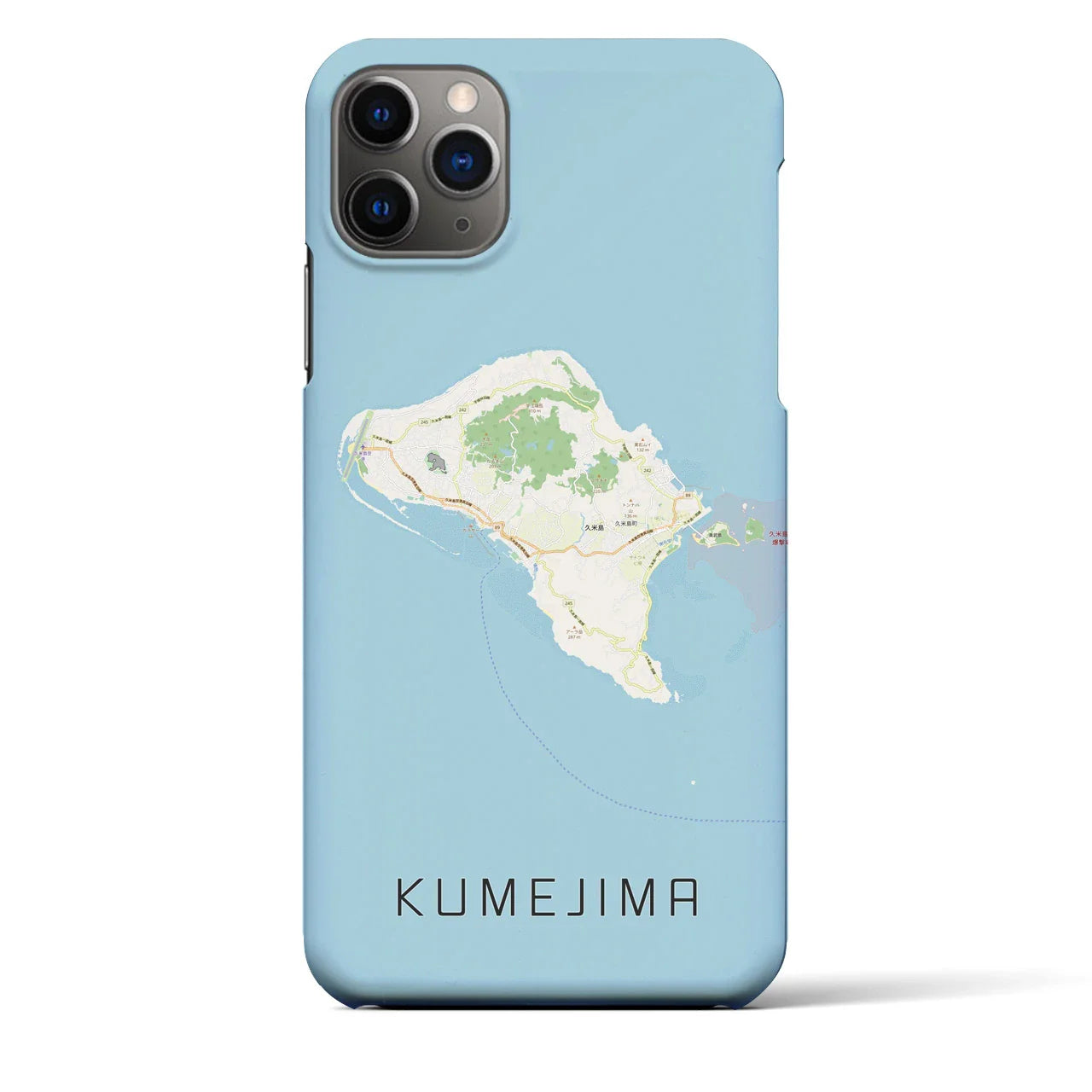 【久米島(沖縄県)】地図柄iPhoneケース(バックカバータイプ)