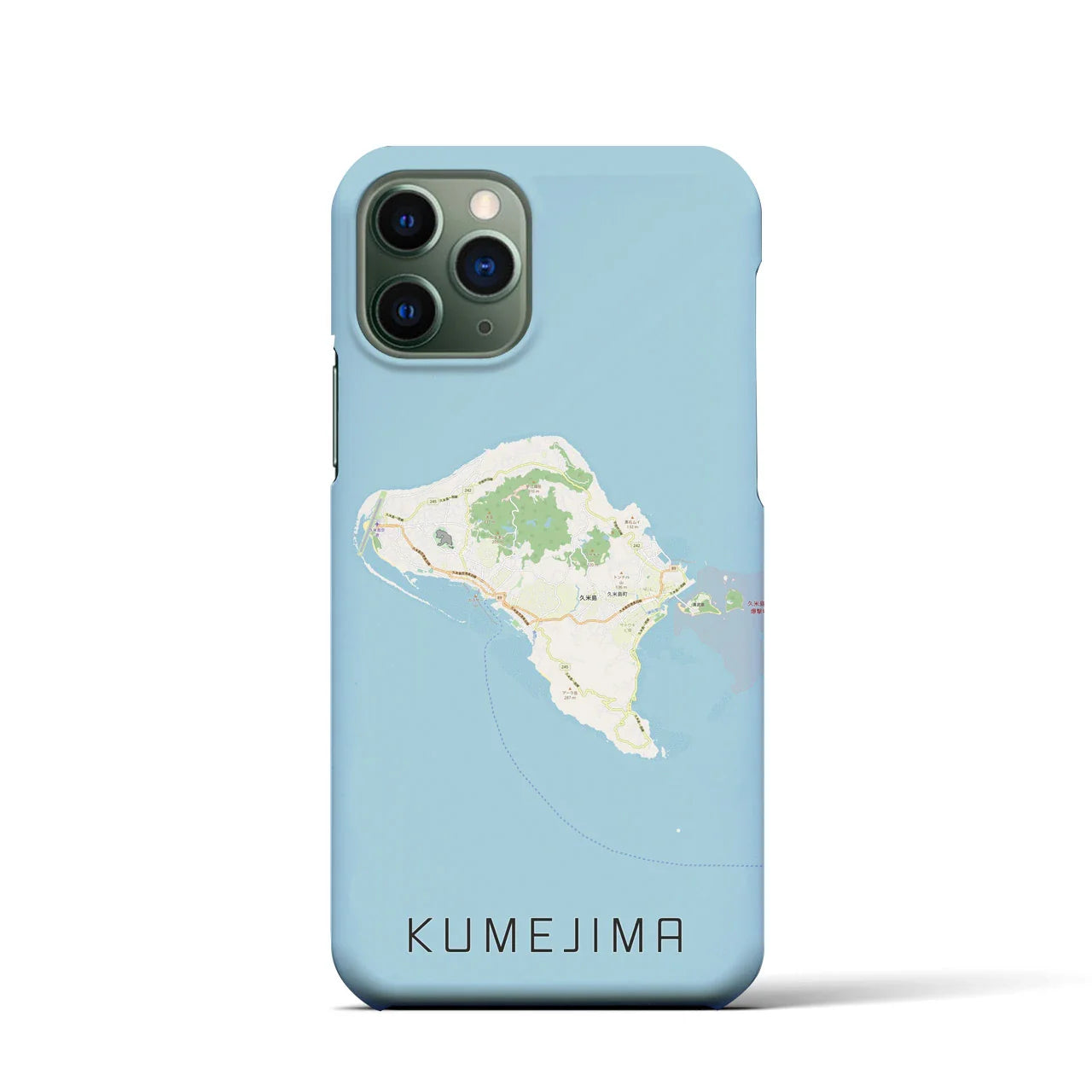 【久米島(沖縄県)】地図柄iPhoneケース(バックカバータイプ)