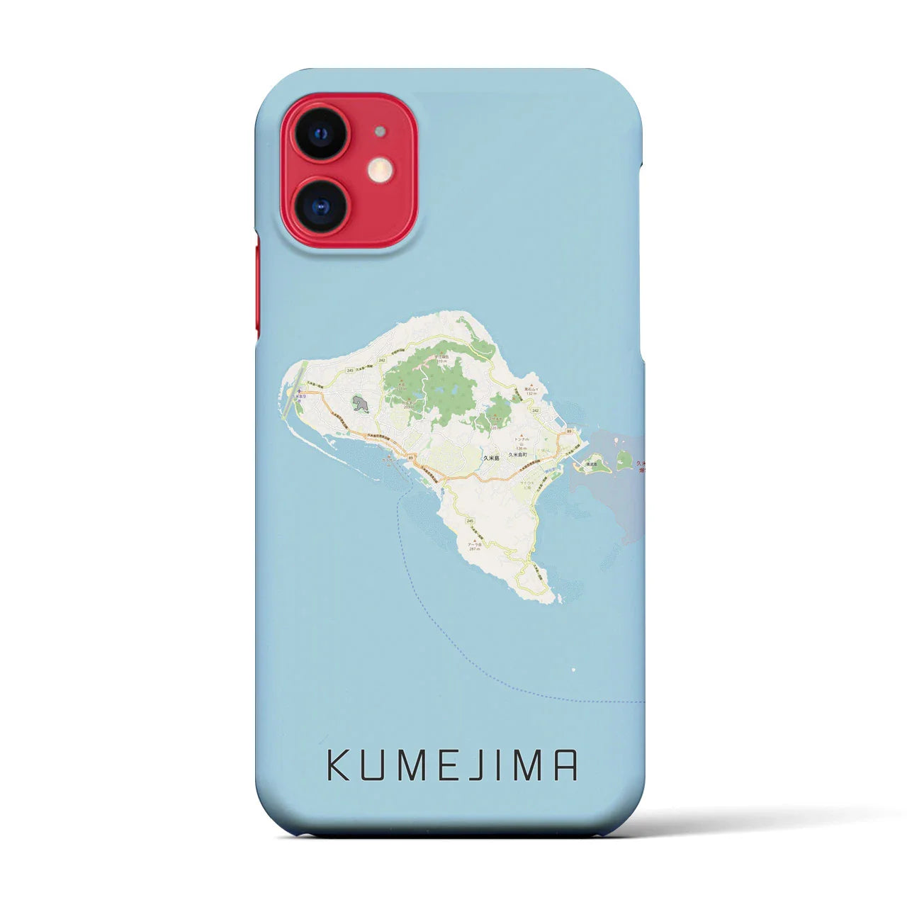 【久米島(沖縄県)】地図柄iPhoneケース(バックカバータイプ)