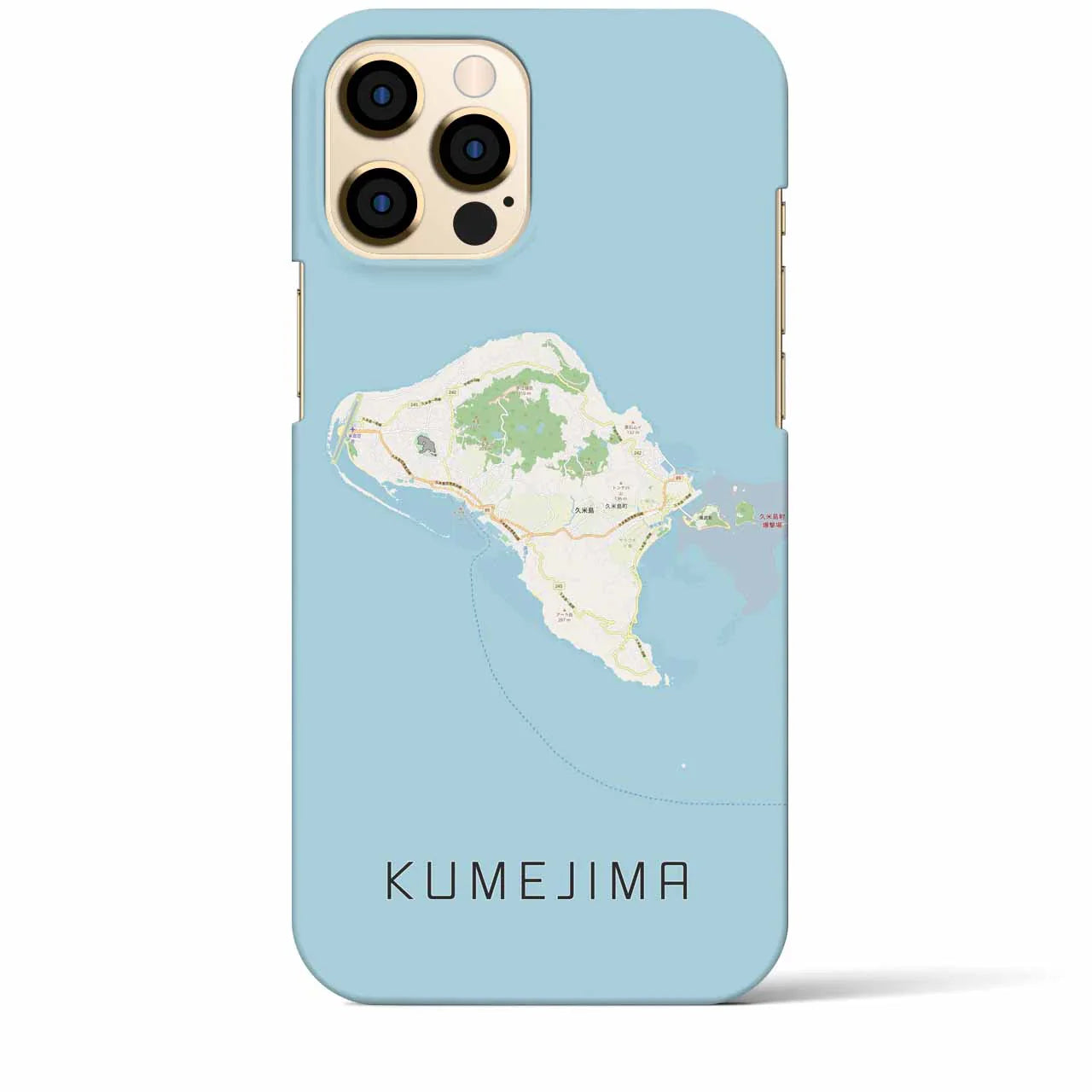【久米島(沖縄県)】地図柄iPhoneケース(バックカバータイプ)