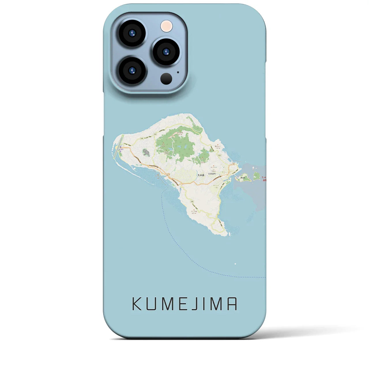 【久米島(沖縄県)】地図柄iPhoneケース(バックカバータイプ)