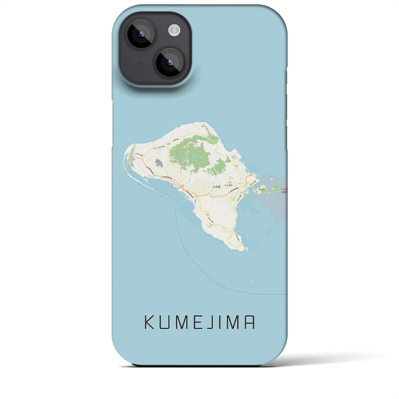 【久米島(沖縄県)】地図柄iPhoneケース(バックカバータイプ)