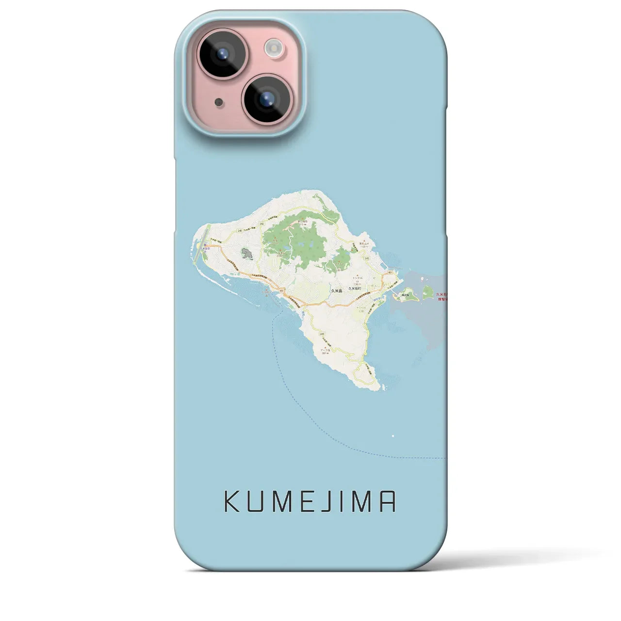 【久米島(沖縄県)】地図柄iPhoneケース(バックカバータイプ)