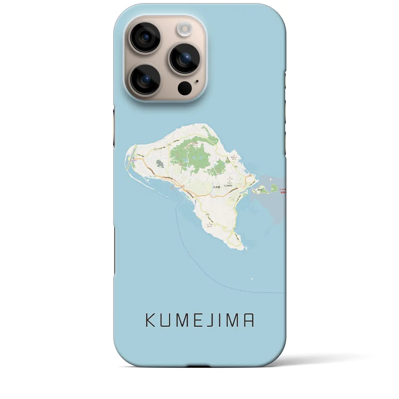 【久米島(沖縄県)】地図柄iPhoneケース(バックカバータイプ)