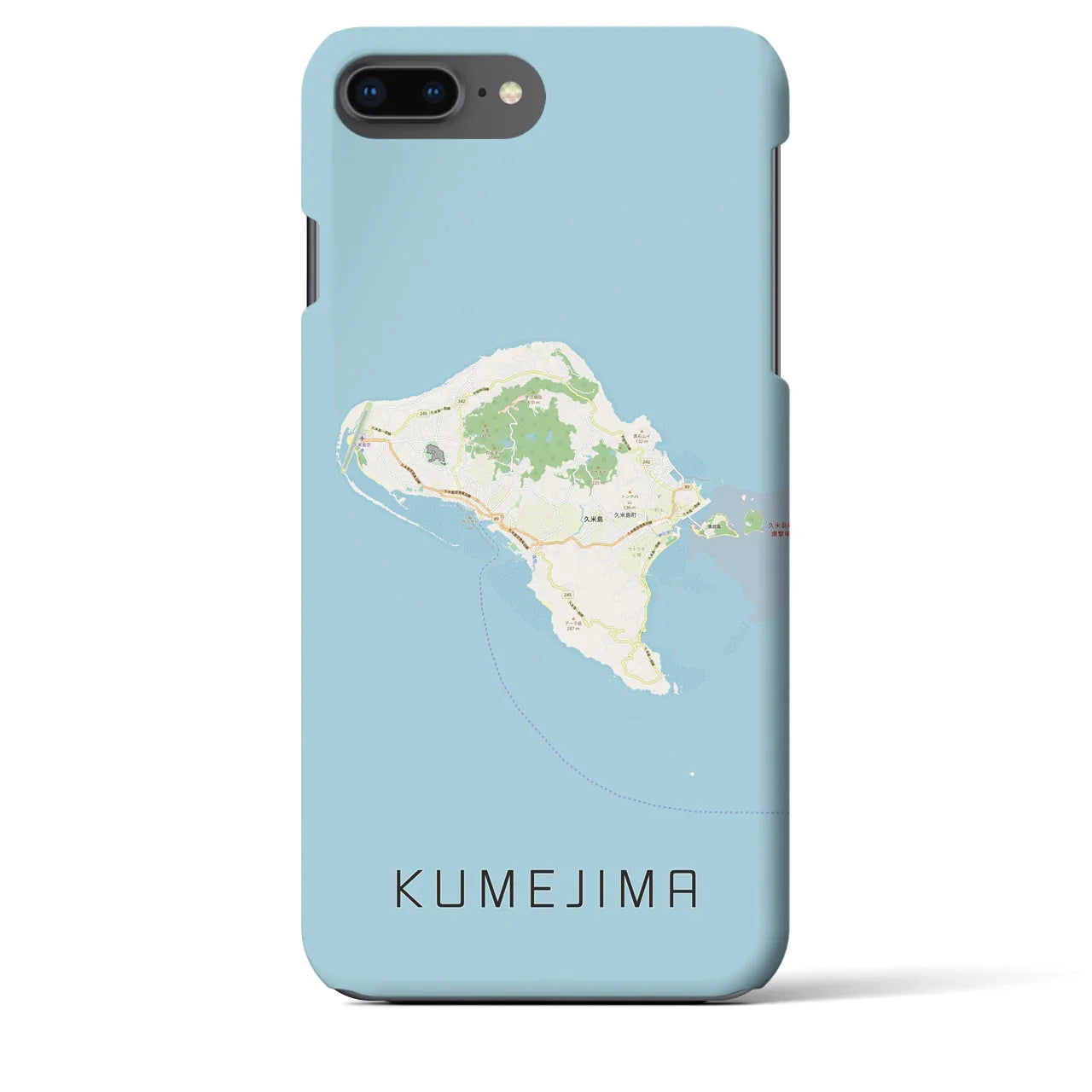 【久米島(沖縄県)】地図柄iPhoneケース(バックカバータイプ)