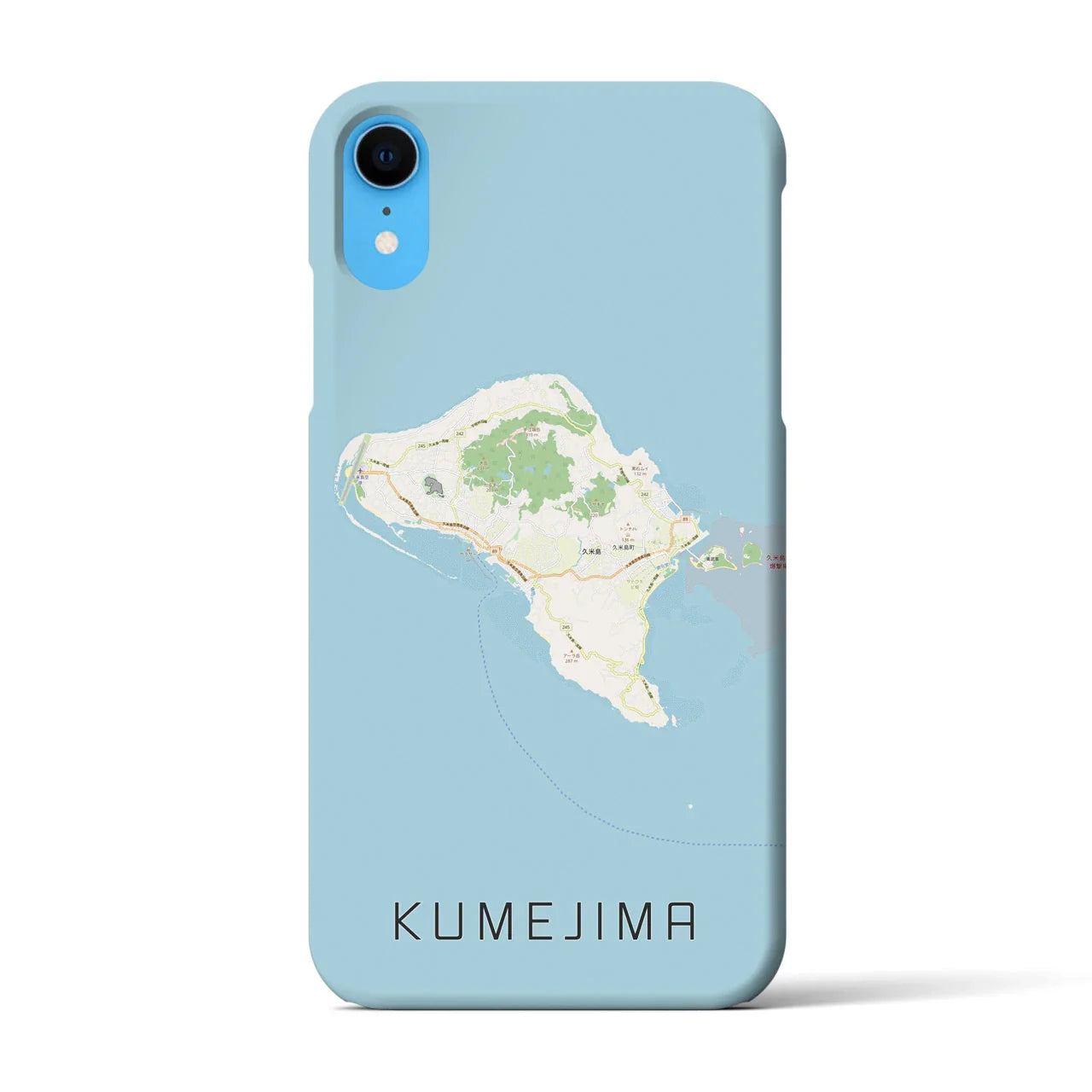 【久米島(沖縄県)】地図柄iPhoneケース(バックカバータイプ)