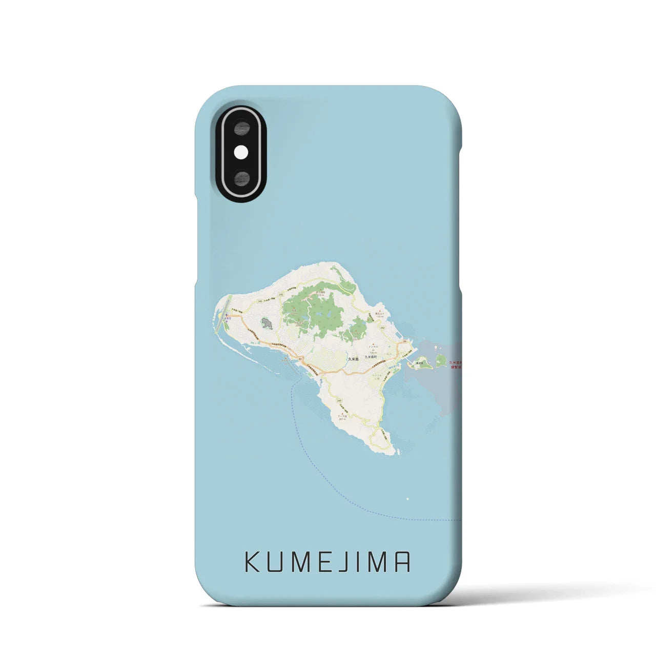 【久米島(沖縄県)】地図柄iPhoneケース(バックカバータイプ)