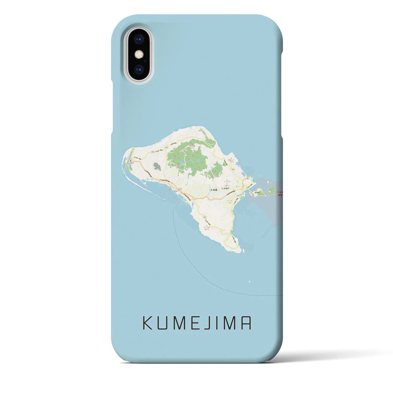 【久米島(沖縄県)】地図柄iPhoneケース(バックカバータイプ)