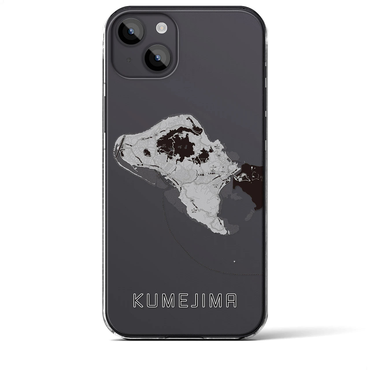 【久米島(沖縄県)】地図柄iPhoneケース(クリアタイプ)