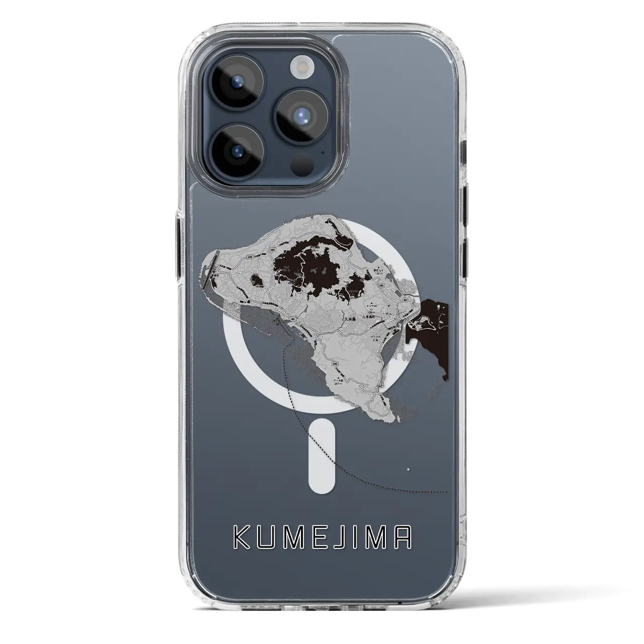 【久米島(沖縄県)】地図柄iPhoneケース(MagSafeタイプ)