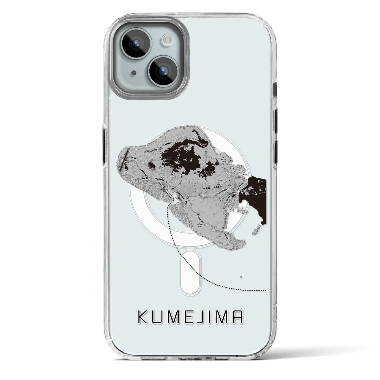【久米島(沖縄県)】地図柄iPhoneケース(MagSafeタイプ)
