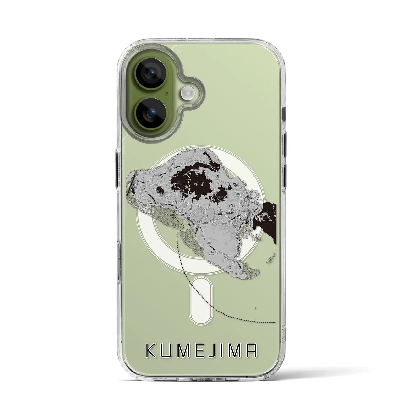 【久米島(沖縄県)】地図柄iPhoneケース(MagSafeタイプ)