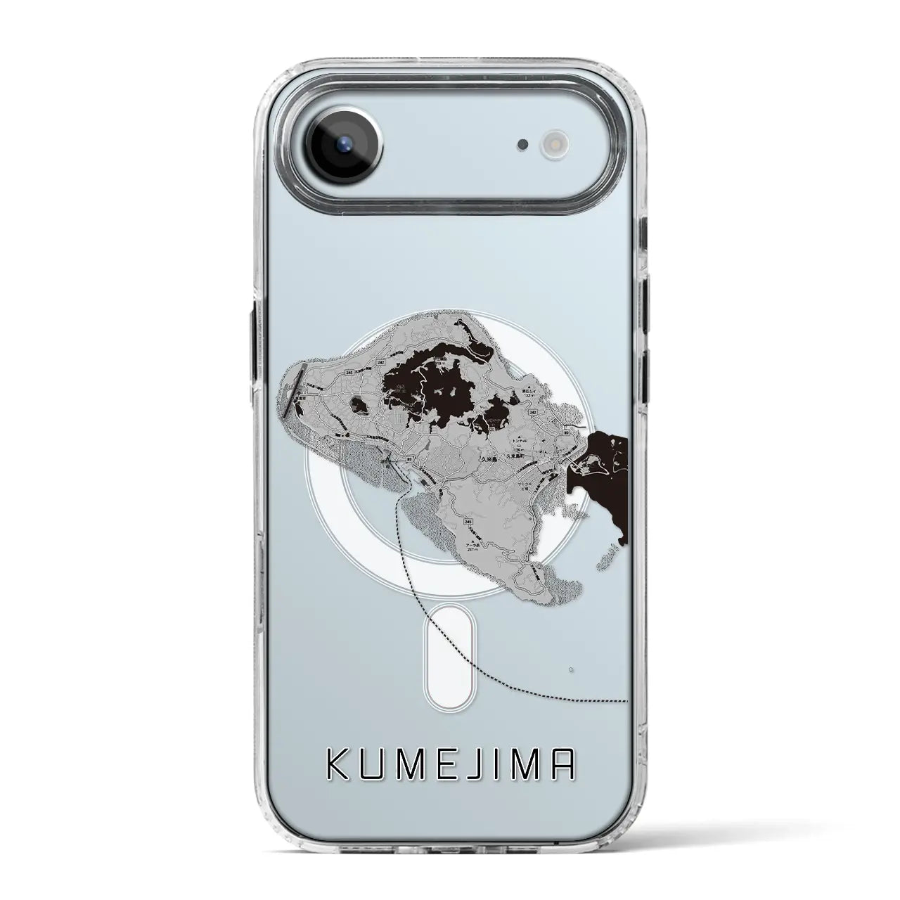 【久米島(沖縄県)】地図柄iPhoneケース(MagSafeタイプ)