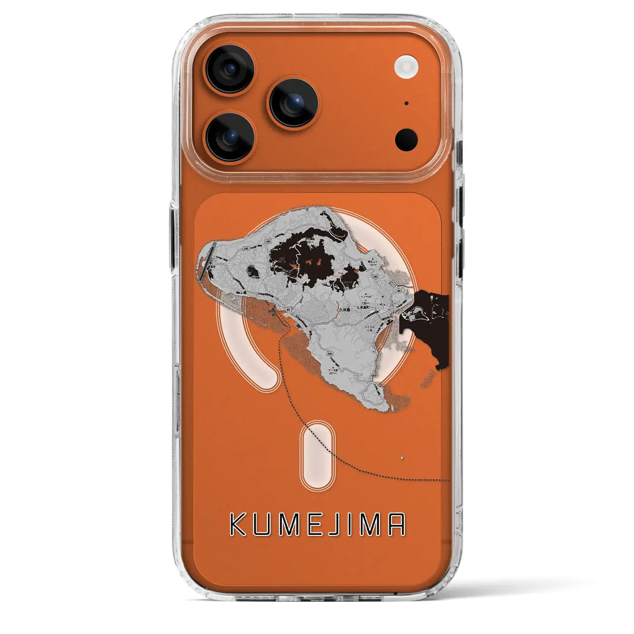 【久米島(沖縄県)】地図柄iPhoneケース(MagSafeタイプ)