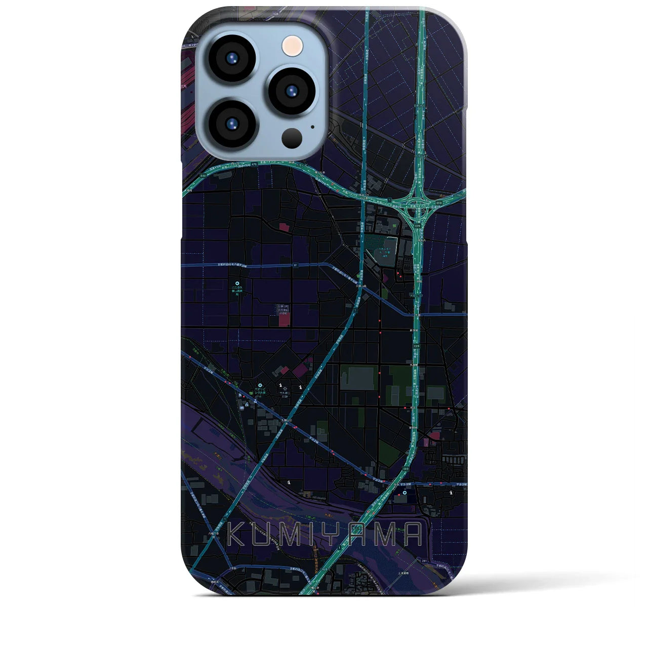 【久御山(京都府)】地図柄iPhoneケース(バックカバータイプ)