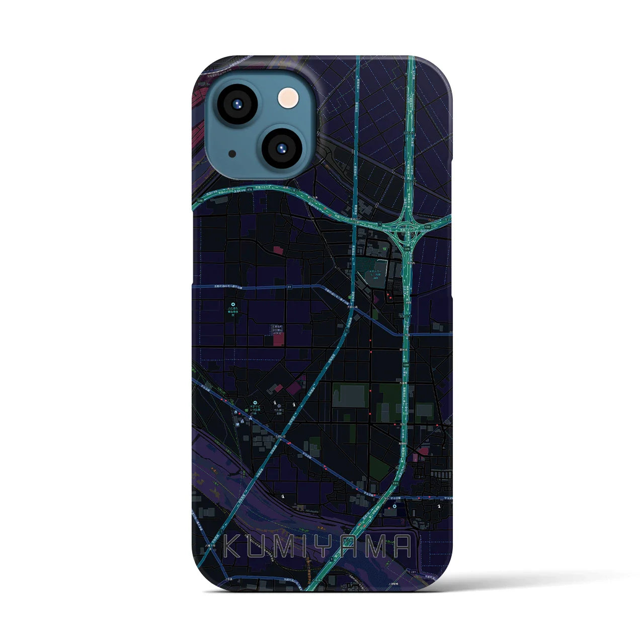 【久御山(京都府)】地図柄iPhoneケース(バックカバータイプ)