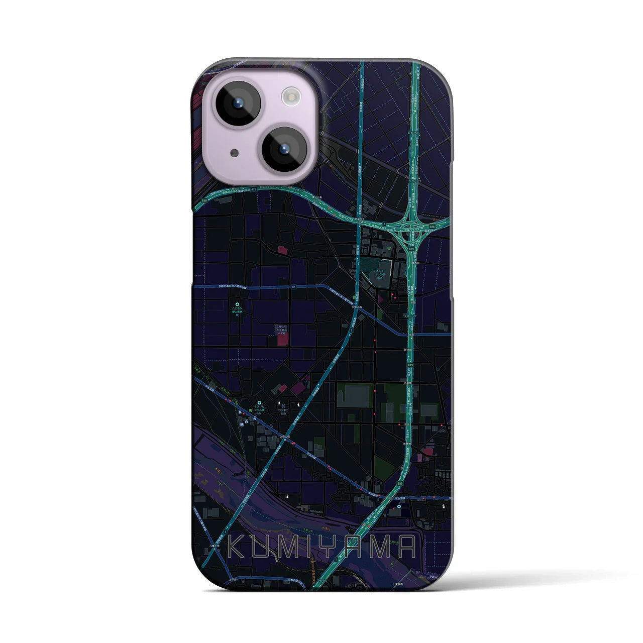 【久御山(京都府)】地図柄iPhoneケース(バックカバータイプ)