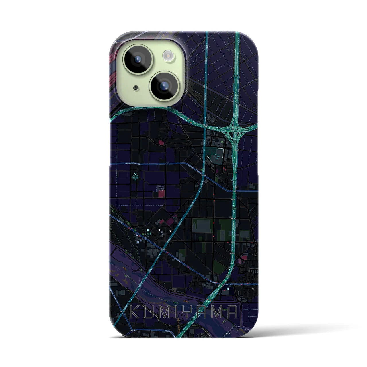 【久御山(京都府)】地図柄iPhoneケース(バックカバータイプ)