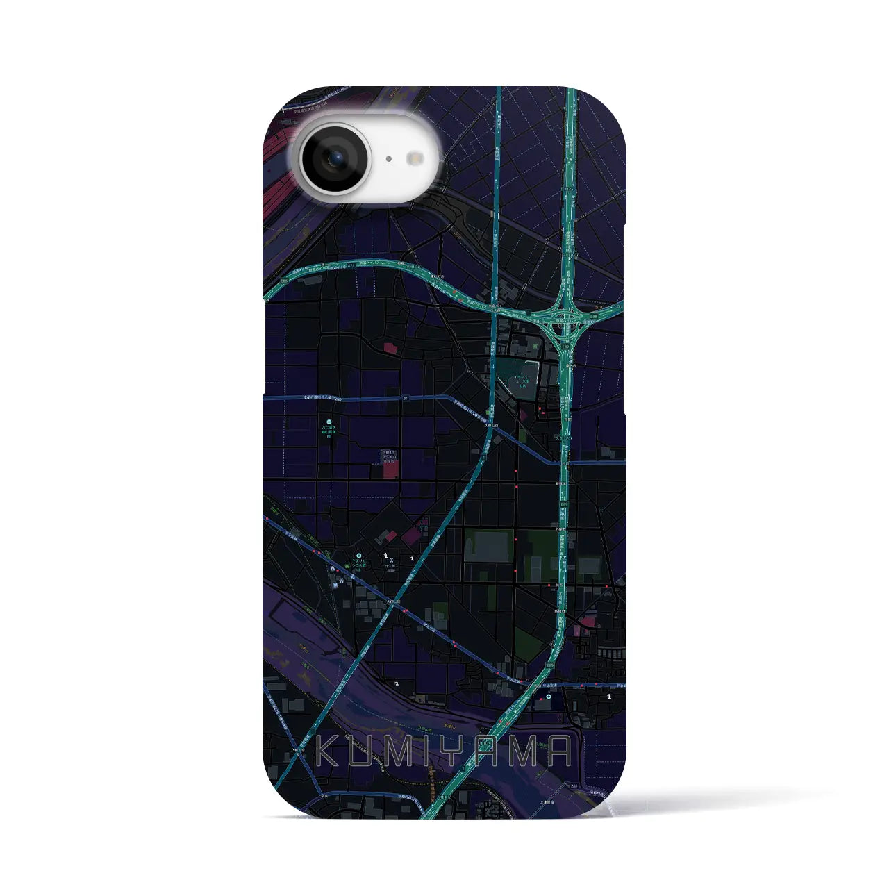 【久御山(京都府)】地図柄iPhoneケース(バックカバータイプ)