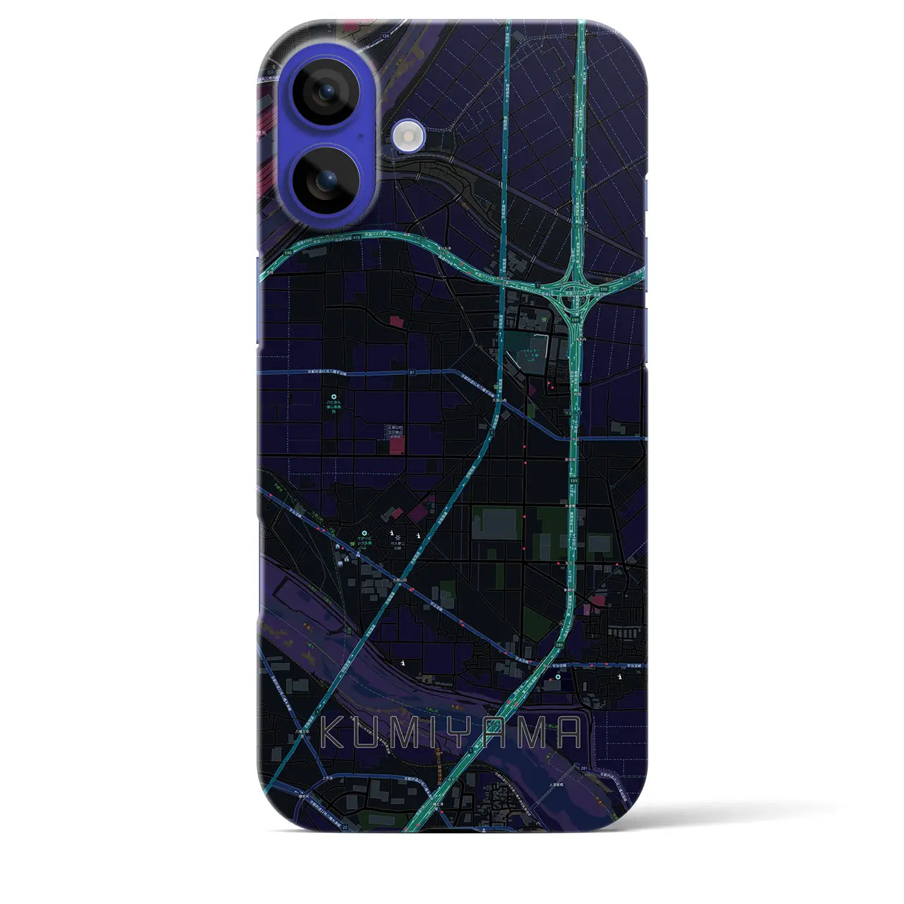 【久御山(京都府)】地図柄iPhoneケース(バックカバータイプ)