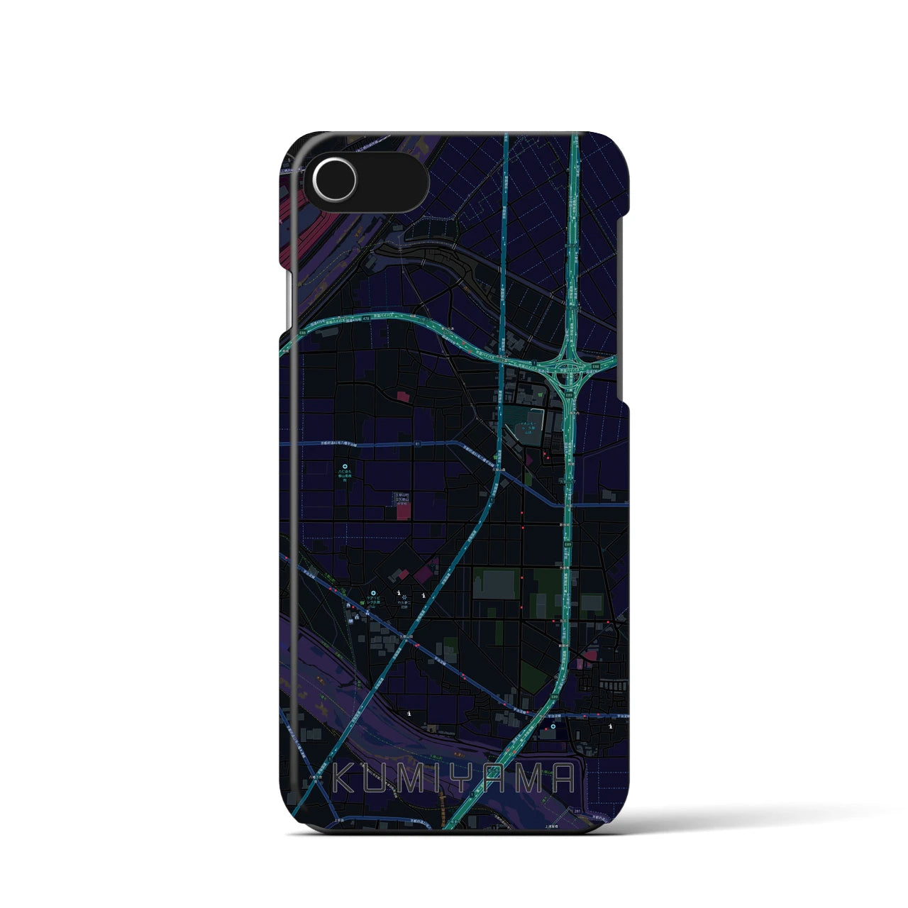 【久御山(京都府)】地図柄iPhoneケース(バックカバータイプ)