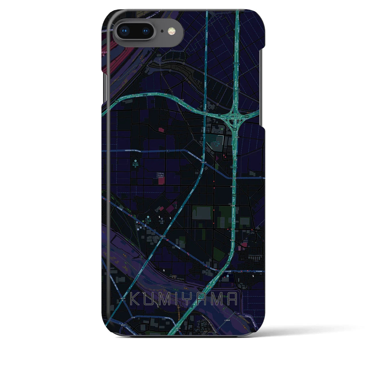 【久御山(京都府)】地図柄iPhoneケース(バックカバータイプ)