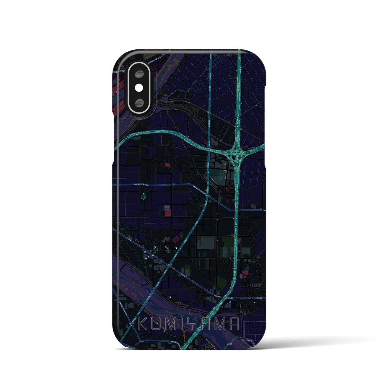 【久御山(京都府)】地図柄iPhoneケース(バックカバータイプ)