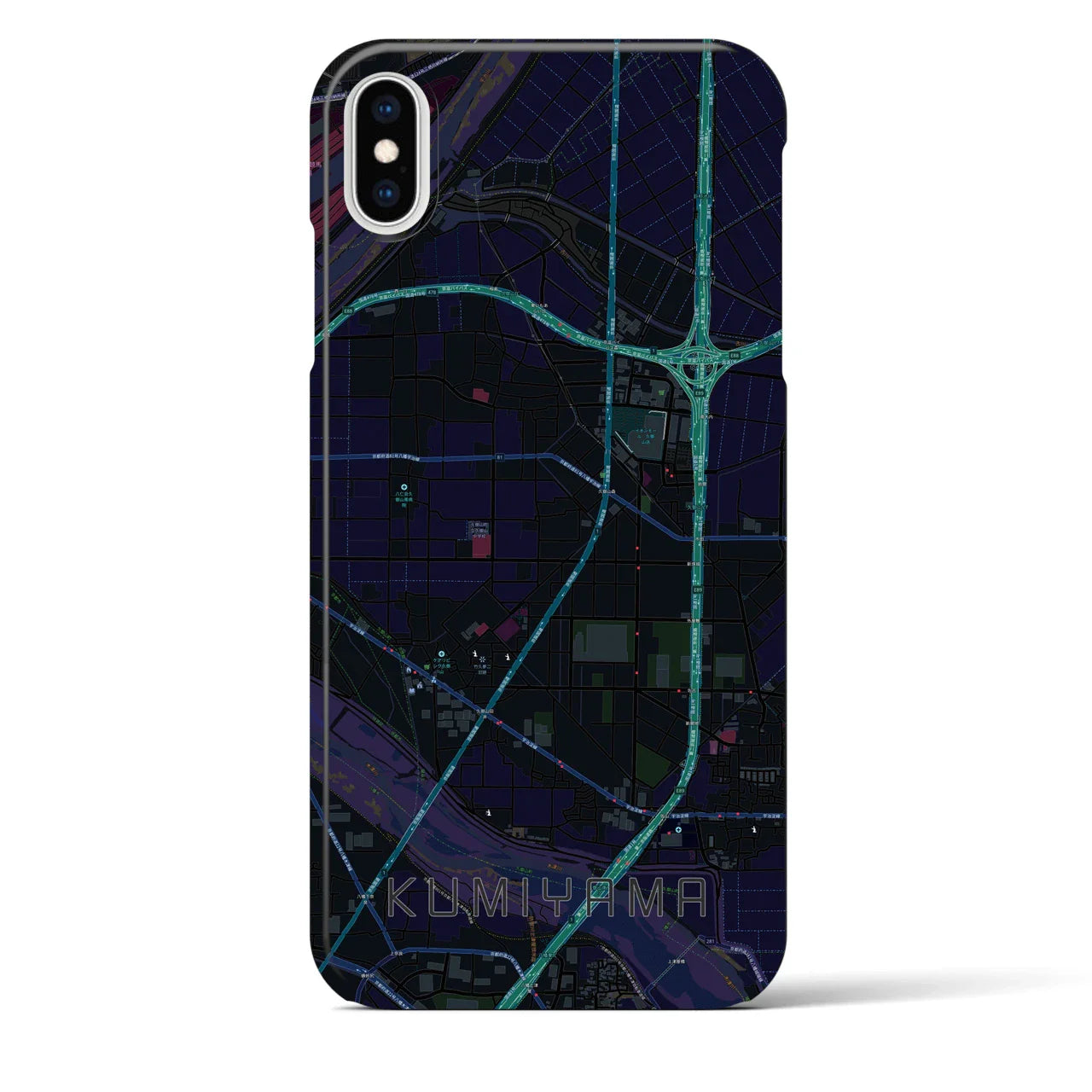 【久御山(京都府)】地図柄iPhoneケース(バックカバータイプ)
