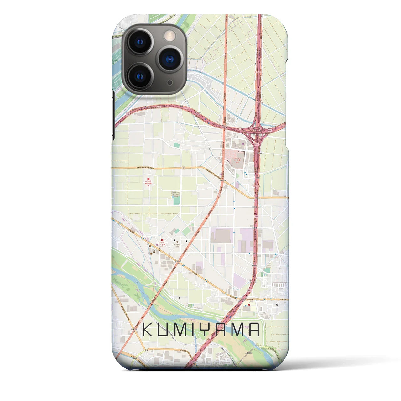 【久御山(京都府)】地図柄iPhoneケース(バックカバータイプ)