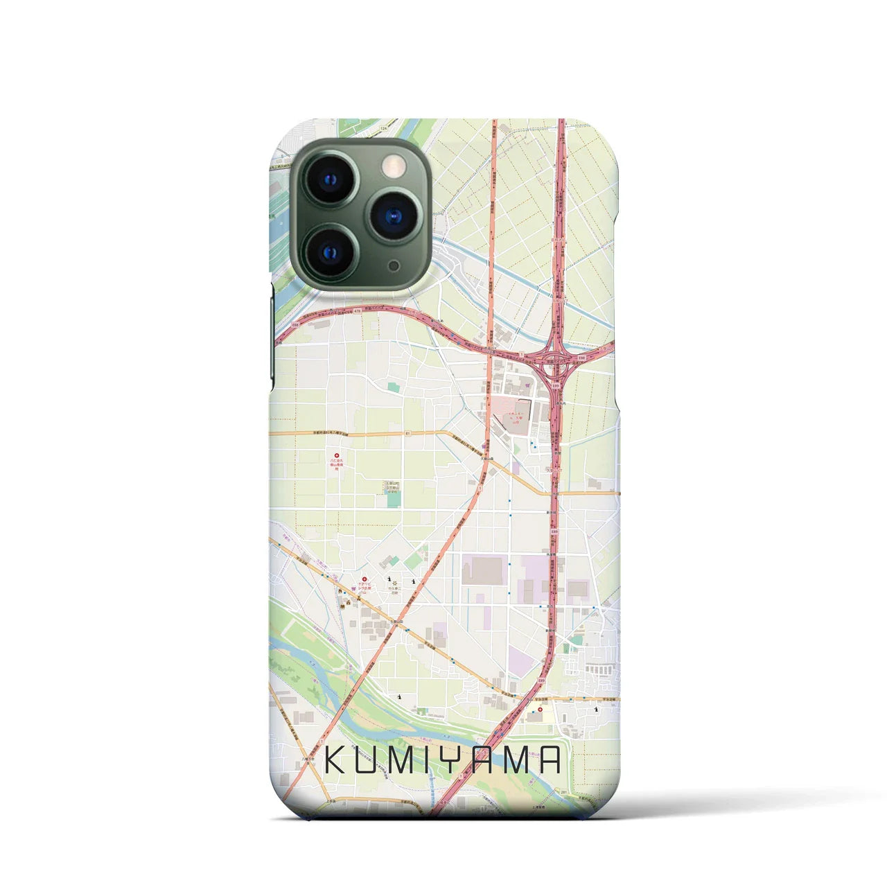 【久御山(京都府)】地図柄iPhoneケース(バックカバータイプ)