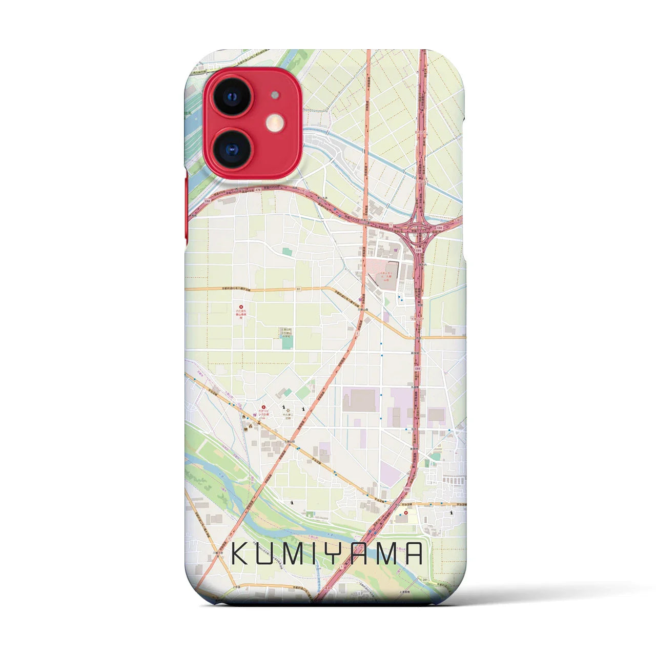 【久御山(京都府)】地図柄iPhoneケース(バックカバータイプ)