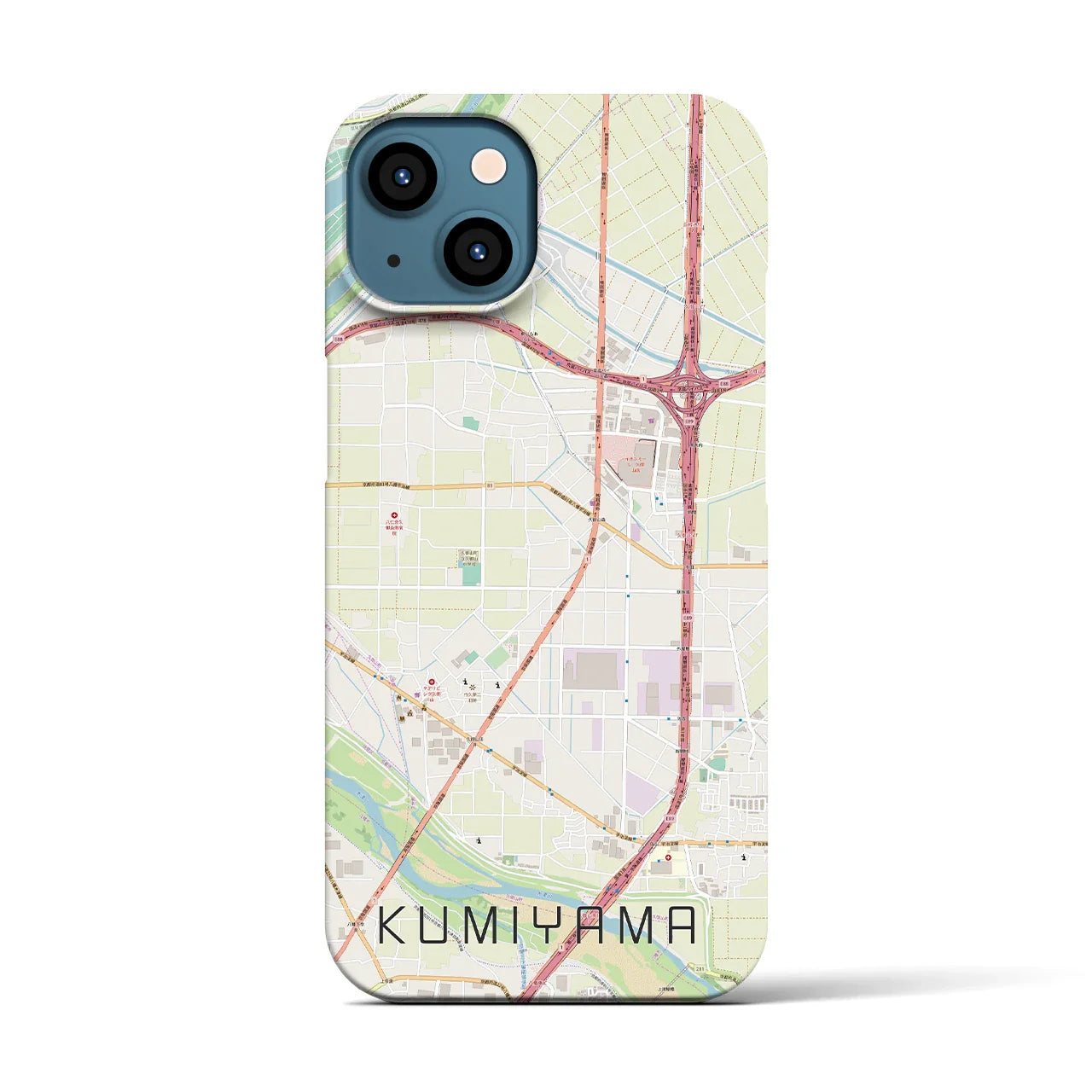 【久御山(京都府)】地図柄iPhoneケース(バックカバータイプ)