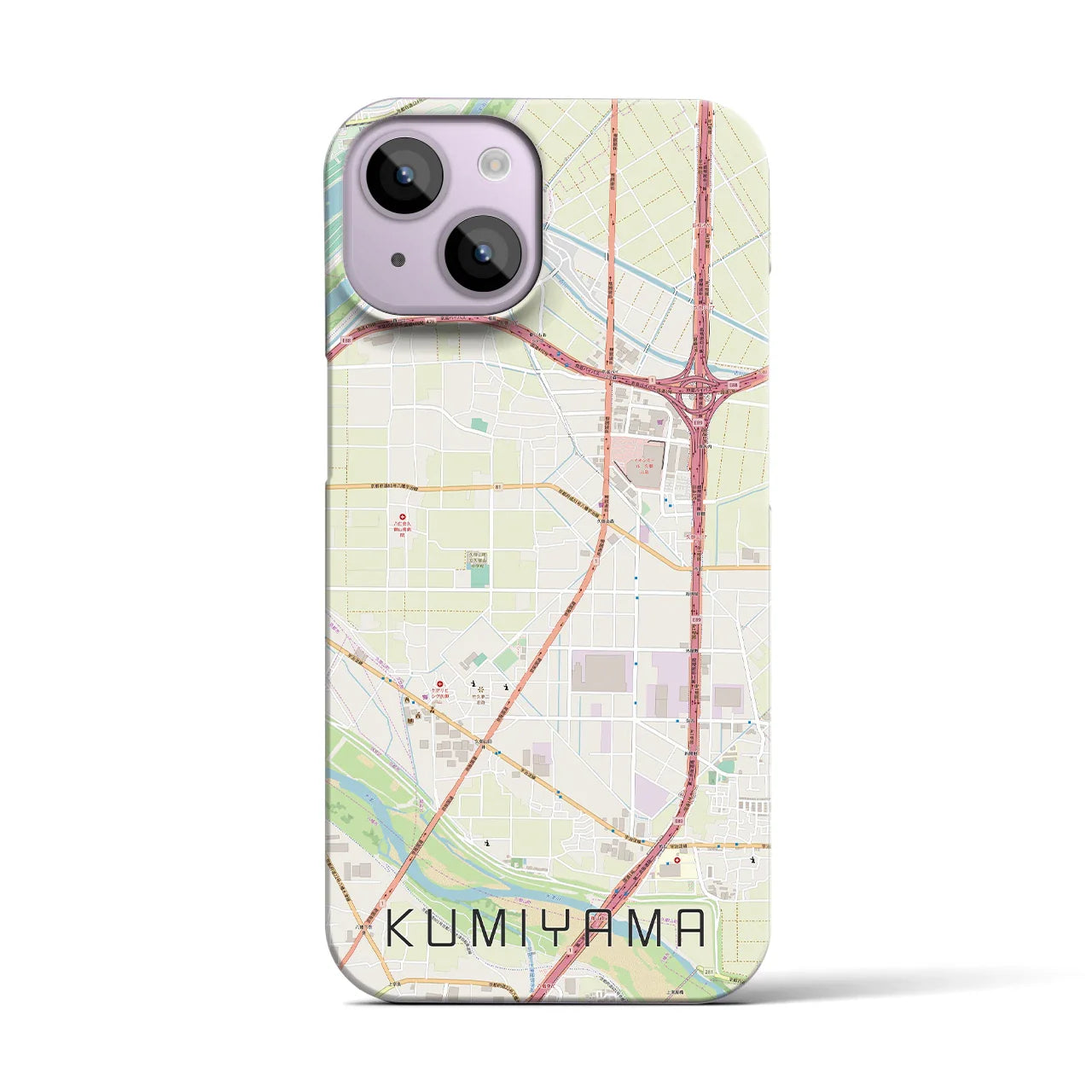 【久御山(京都府)】地図柄iPhoneケース(バックカバータイプ)