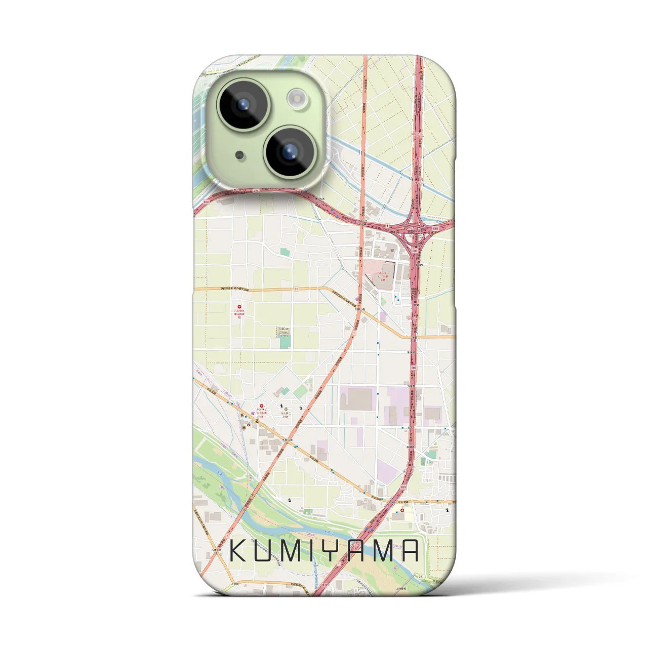 【久御山(京都府)】地図柄iPhoneケース(バックカバータイプ)