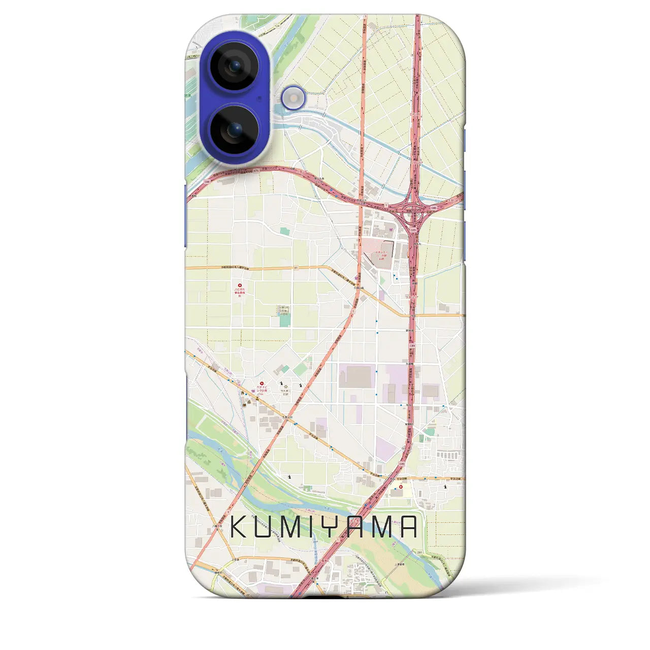 【久御山(京都府)】地図柄iPhoneケース(バックカバータイプ)ナチュラル・iPhone 16 Pro Max 用