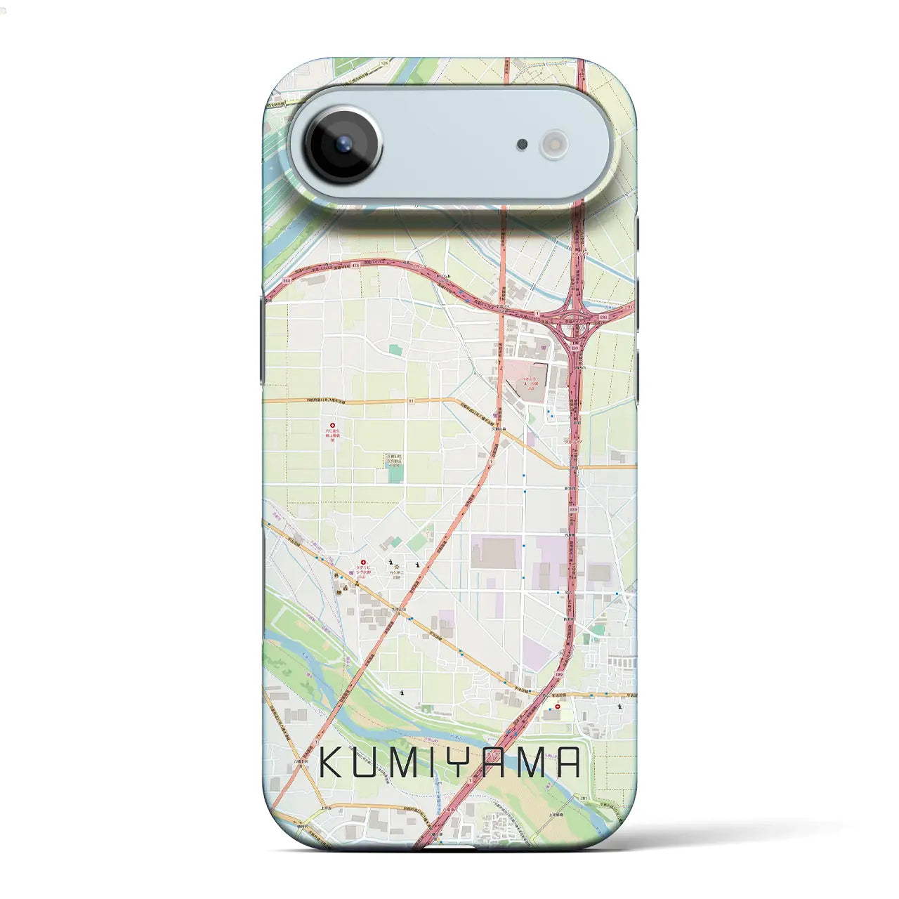 【久御山(京都府)】地図柄iPhoneケース(バックカバータイプ)ブラック・iPhone 17 Pro Max 用