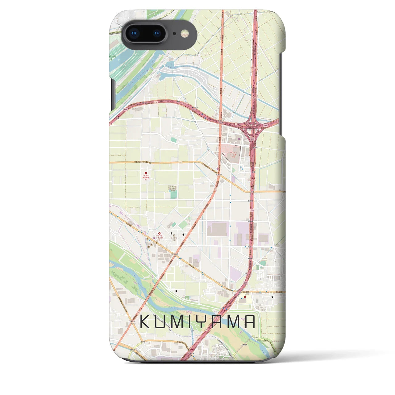 【久御山(京都府)】地図柄iPhoneケース(バックカバータイプ)