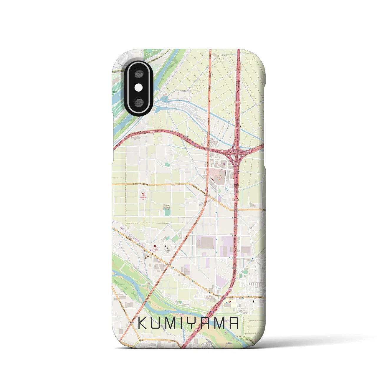 【久御山(京都府)】地図柄iPhoneケース(バックカバータイプ)